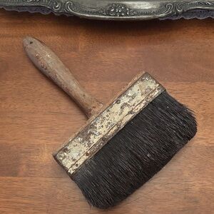 ANTIQUE LARGE 6" WIDE HORSE HAIR PAINT BRUSH
